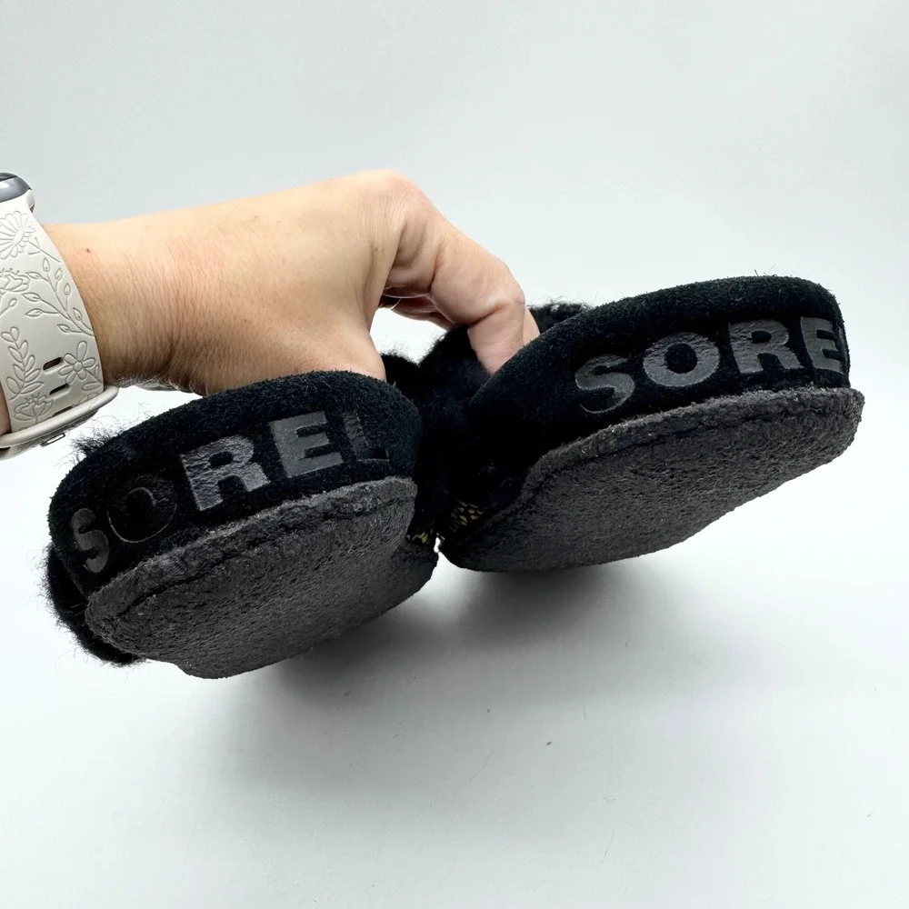 Sorel Youth Nakiska Slide II Slipper Indoor & Outdoor Sea Salt/Black Size‎ 3